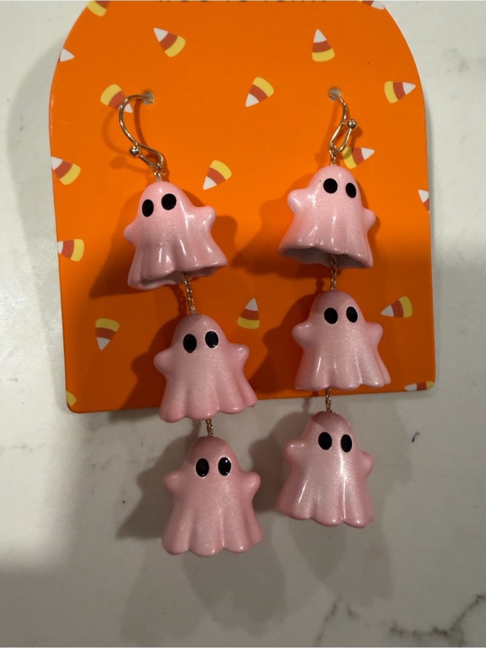 Pink Ghost Dangle Earrings